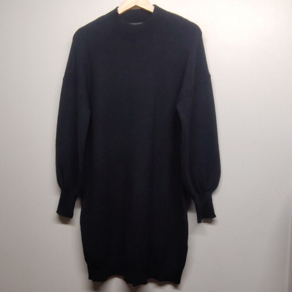 Zesica Sweater Mini Dress Women Size M Black Long Sleeve New Bodycon Mock Neck